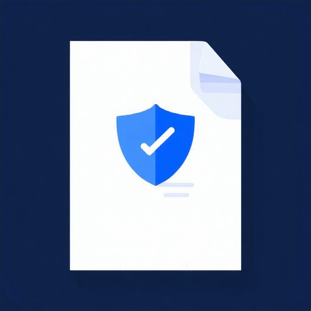 A piece of paper with a cybersecurity shield on it-1