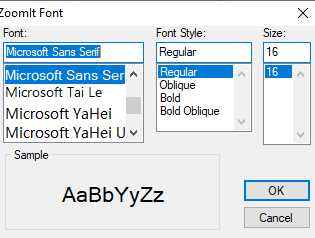 Text settings image showing font options.